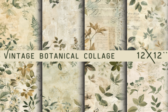 Download Vintage Botanical Collage Paper - Collage paper Collection