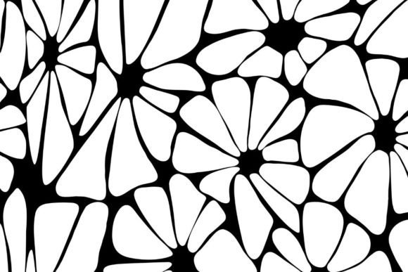 Download Black and White Retro Flower Pattern - Flower Collection