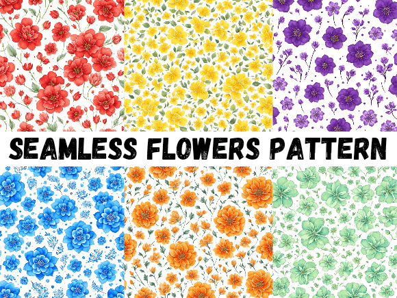 Download Seamless Flowers Background Pattern - Flower Collection