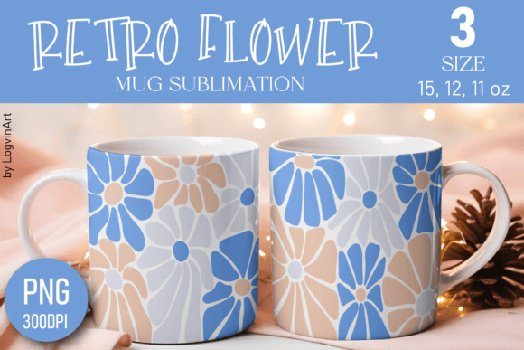 Download Retro Flower Pattern Mug | Floral Design - Flower Collection