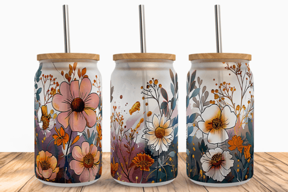 Download Boho Flower 16Oz Libbey Wrap PNG - Flower Collection