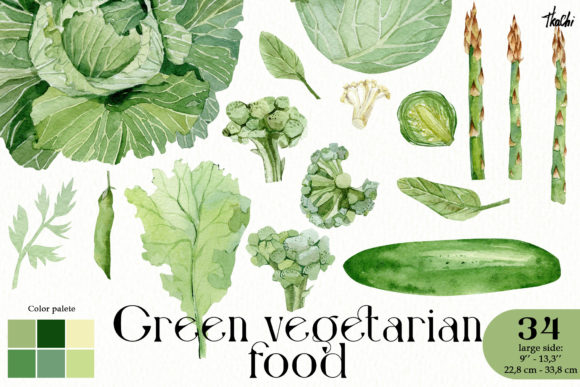 Download Watercolor Green Vegetable Clipart Png - Green Collection