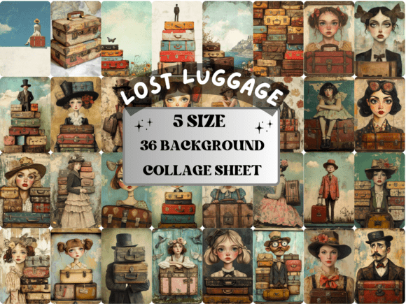 Download Surreal Lost Luggage Collage Paper - Collage paper Collection