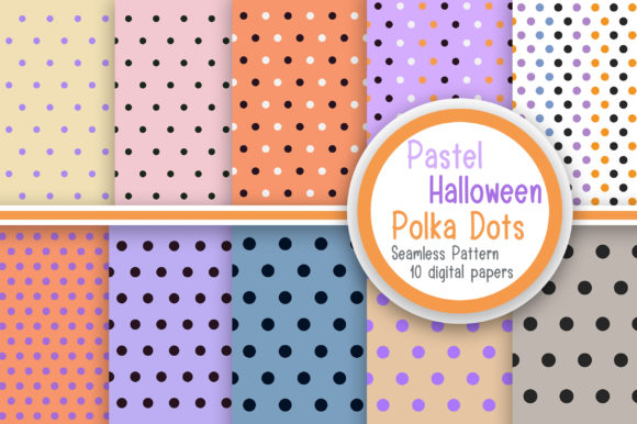 Download Pastel Halloween Polka Dots Pattern - Halloween Collection