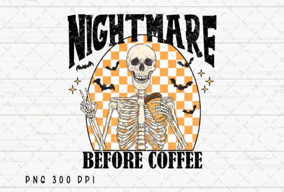 Download Skeleton Retro Halloween Coffee Fall PNG - Halloween Collection