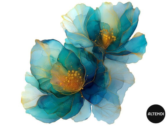 Download Abstract Turquoise Flower Clipart - Flower Collection