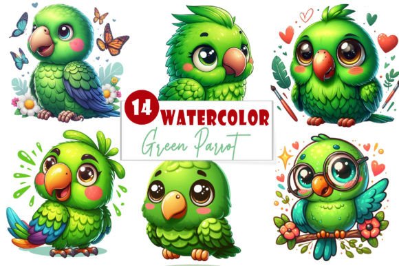 Download Cute and Funny Green Parrot Sublimation - Green Collection