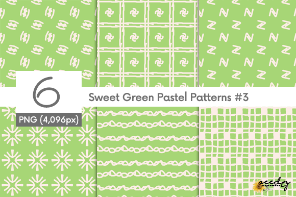 Download Sweet Green Pastel Patterns Set - Green Collection